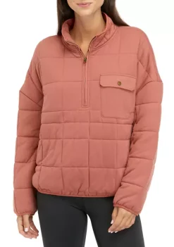 Coupon ❤️ Ocean + Coast® 👩 Women's Long Sleeve Quarter Zip Knit Puffer Jacket 👏 -Ocean + Coast® Sales Store Belk 1059