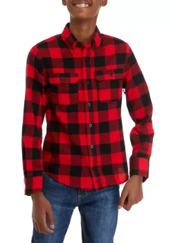Cheapest ✔️ Ocean + Coast® Boys 8-20 Long Sleeve Plaid Flannel 👚 Shirt 🛒 -Ocean + Coast® Sales Store Belk 1159