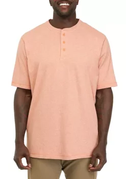 Outlet 🧨 Ocean + Coast® Big & Tall Short Sleeve Jaspe Henley 👚 Shirt 🌟 -Ocean + Coast® Sales Store Belk 1183