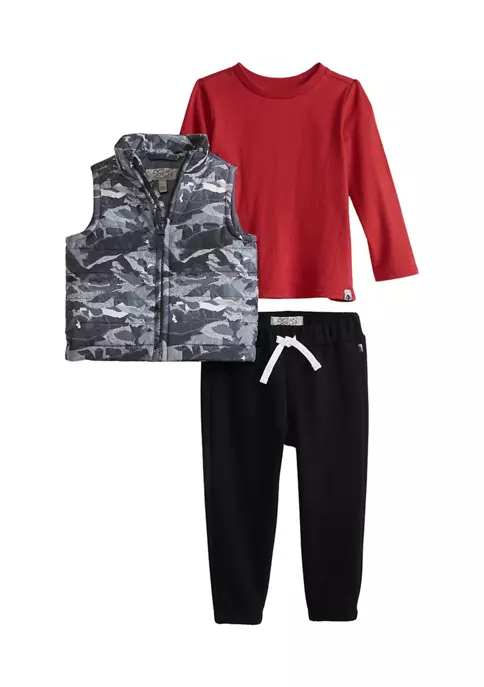 Discount 🎁 Ocean + Coast® Baby Boys 3 Piece Puffer Vest Set 👍 2 Discount 🎁 Ocean + Coast® Baby Boys 3 Piece Puffer Vest Set 👍 - Image 2