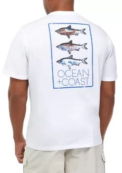 Budget 🎉 Ocean + Coast® Big & Tall White Fish Graphic T-Shirt 🛒 -Ocean + Coast® Sales Store Belk 1405