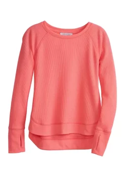 Deals 🎁 Ocean + Coast® 👧 Girls 4-6x Long Sleeve Round Hem Waffle Knit T-Shirt 🛒 -Ocean + Coast® Sales Store Belk 1413