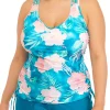 Hot Sale ✨ Ocean + Coast® Plus Size Aloha Adjustable Side Tie Tankini Swim Top 🧨