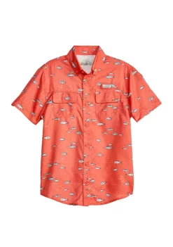 Promo 💯 Ocean + Coast® Boys 8-20 Short Sleeve Printed Fishing 👚 Shirt ⭐ -Ocean + Coast® Sales Store Belk 1481