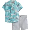 Flash Sale 👏 Ocean + Coast® Baby Boys Camp 👚 Shirt and Shorts Set ⌛