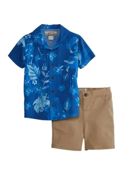 Flash Sale 👏 Ocean + Coast® Baby Boys Camp 👚 Shirt and Shorts Set ⌛ -Ocean + Coast® Sales Store Belk 1521