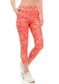 New 🧨 Ocean + Coast® 👩 Women's Printed Cargo Capri Leggings 💯