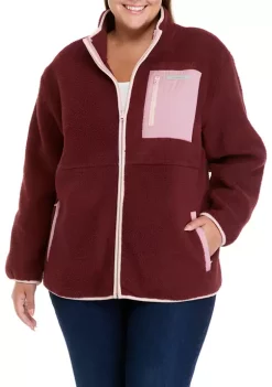 Discount 👏 Ocean + Coast® Plus Size Sherpa Full Zip Jacket ⭐ -Ocean + Coast® Sales Store Belk 173