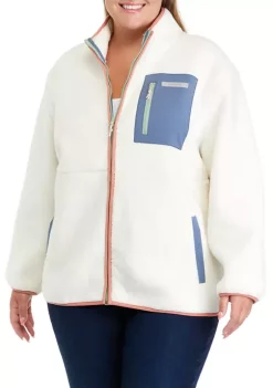 Discount 👏 Ocean + Coast® Plus Size Sherpa Full Zip Jacket ⭐ -Ocean + Coast® Sales Store Belk 175