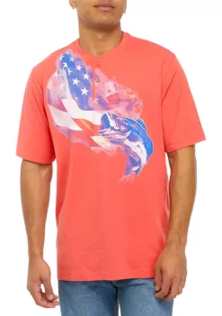 Hot Sale 🎉 Ocean + Coast® Short Sleeve Henley Graphic T-Shirt 🧨 -Ocean + Coast® Sales Store Belk 1824