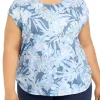 Best reviews of 🧨 Ocean + Coast® Plus Size Short Sleeve U-Neck Printed Top 🤩