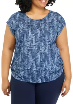 Best reviews of 🧨 Ocean + Coast® Plus Size Short Sleeve U-Neck Printed Top 🤩 -Ocean + Coast® Sales Store Belk 1836