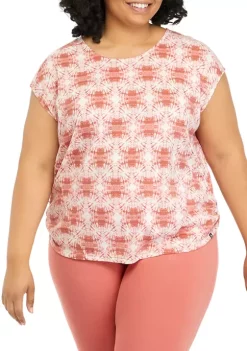 Best reviews of 🧨 Ocean + Coast® Plus Size Short Sleeve U-Neck Printed Top 🤩 -Ocean + Coast® Sales Store Belk 1837