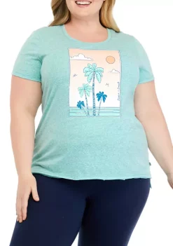 Best Pirce 😍 Ocean + Coast® Plus Size Short Sleeve Scoop Neck Graphic T-Shirt 😍