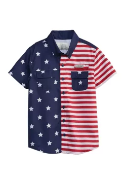 Best Sale 👏 Ocean + Coast® Boys 4-7 Americana Block Fishing 👚 Shirt 🎉 -Ocean + Coast® Sales Store Belk 1873