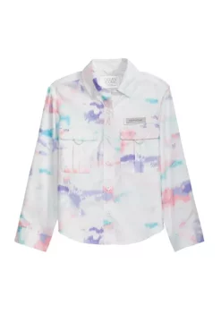 Flash Sale 😀 Ocean + Coast® 👧 Girls 7-16 Long Sleeve Printed Fishing 👕 Shirt 🎉 -Ocean + Coast® Sales Store Belk 1959