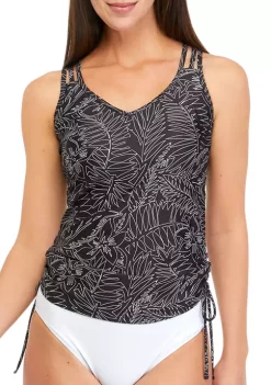 Cheap 🥰 Ocean + Coast® Retro Tropical Adjustable Side Tie Tankini Swim Top 🤩