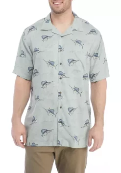 Best deal 🌟 Ocean + Coast® Big & Tall Short Sleeve Iron Gray Button-Down 👚 Shirt 🔥