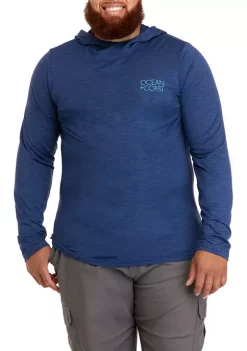 Cheap 🌟 Ocean + Coast® Big & Tall Solid Performance Hooded T-Shirt ✔️