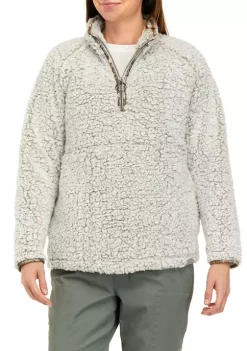 Best Pirce 🧨 Ocean + Coast® 👩 Women's Dark Olive Sherpa Pullover Jacket ❤️