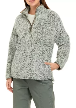 Best Pirce 🧨 Ocean + Coast® 👩 Women's Dark Olive Sherpa Pullover Jacket ❤️ -Ocean + Coast® Sales Store Belk 370