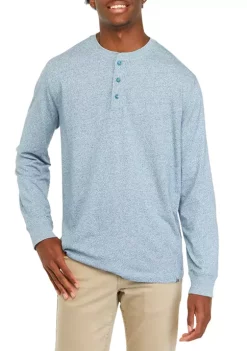 Outlet 😉 Ocean + Coast® Long Sleeve Jaspe Henley 👕 Shirt 🎉 -Ocean + Coast® Sales Store Belk 377