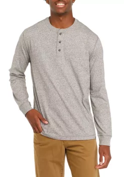 Outlet 😉 Ocean + Coast® Long Sleeve Jaspe Henley 👕 Shirt 🎉 -Ocean + Coast® Sales Store Belk 380