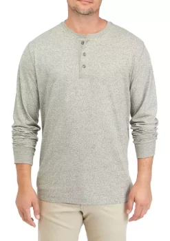 Outlet 😉 Ocean + Coast® Long Sleeve Jaspe Henley 👕 Shirt 🎉 -Ocean + Coast® Sales Store Belk 381