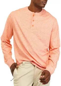Outlet 😉 Ocean + Coast® Long Sleeve Jaspe Henley 👕 Shirt 🎉 -Ocean + Coast® Sales Store Belk 384