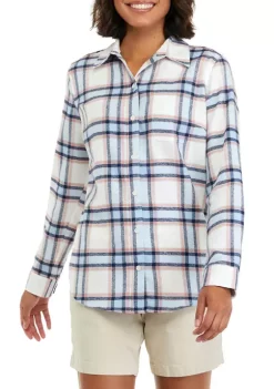 Discount ✔️ Ocean + Coast® Plaid Flannel Top ✔️ -Ocean + Coast® Sales Store Belk 579