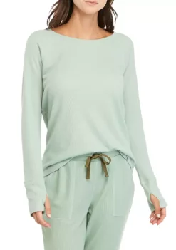 Best Sale 🌟 Ocean + Coast® 👩 Women's Long Sleeve Waffle Knit Top ⌛ -Ocean + Coast® Sales Store Belk 655