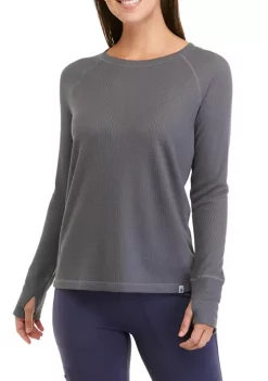 Best Sale 🌟 Ocean + Coast® 👩 Women's Long Sleeve Waffle Knit Top ⌛ -Ocean + Coast® Sales Store Belk 656