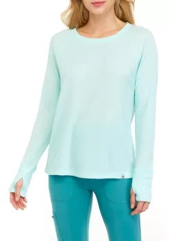 Best Sale 🌟 Ocean + Coast® 👩 Women's Long Sleeve Waffle Knit Top ⌛ -Ocean + Coast® Sales Store Belk 658