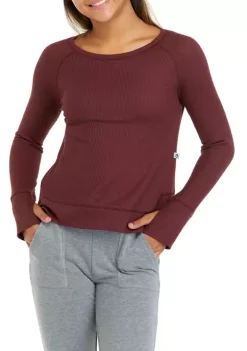 Brand new ⭐ Ocean + Coast® 👧 Girls 7-16 Long Sleeve Round Hem Waffle Knit T-Shirt 🔔 -Ocean + Coast® Sales Store Belk 728