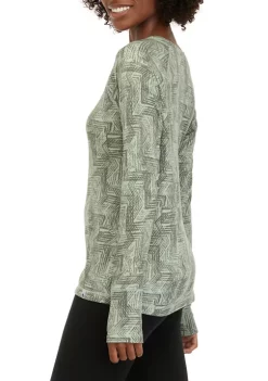 Deals 😉 Ocean + Coast® 👩 Women's Printed Long Sleeve Waffle 👕 Shirt 🎁 -Ocean + Coast® Sales Store Belk 750