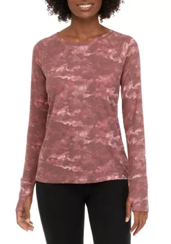 Deals 😉 Ocean + Coast® 👩 Women's Printed Long Sleeve Waffle 👕 Shirt 🎁 -Ocean + Coast® Sales Store Belk 754