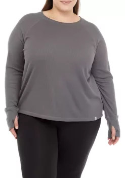 New ✔️ Ocean + Coast® Plus Size Long Sleeve Waffle Knit 👚 Shirt 😉