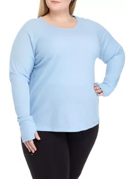 New ✔️ Ocean + Coast® Plus Size Long Sleeve Waffle Knit 👚 Shirt 😉 -Ocean + Coast® Sales Store Belk 772